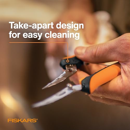 Fiskars 6" Pruning Scissors (2-Pack) for Flowers, Buds, Weeds and Small Plants, Garden Snips with Resin Resistant Nonstick Stainless Steel Blades, Gardening Trimmers with Comfortable Handle