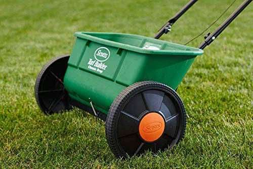 Scotts Turf Builder EdgeGuard DLX Broadcast Spreader for Seed, Fertilizer, Salt, Ice Melt, Holds up to 15,000 sq.ft. Product