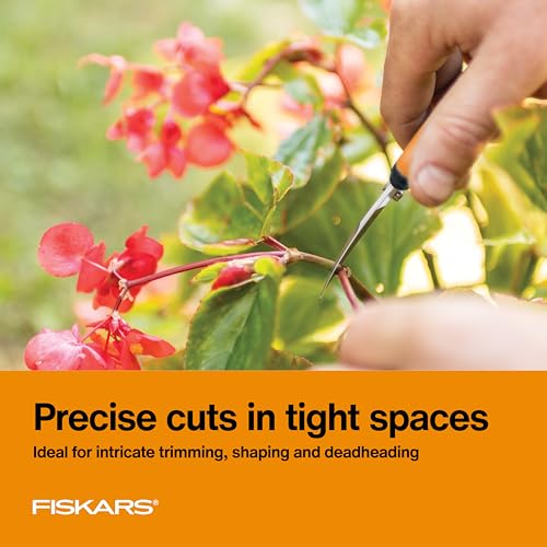 Fiskars 6" Pruning Scissors (2-Pack) for Flowers, Buds, Weeds and Small Plants, Garden Snips with Resin Resistant Nonstick Stainless Steel Blades, Gardening Trimmers with Comfortable Handle