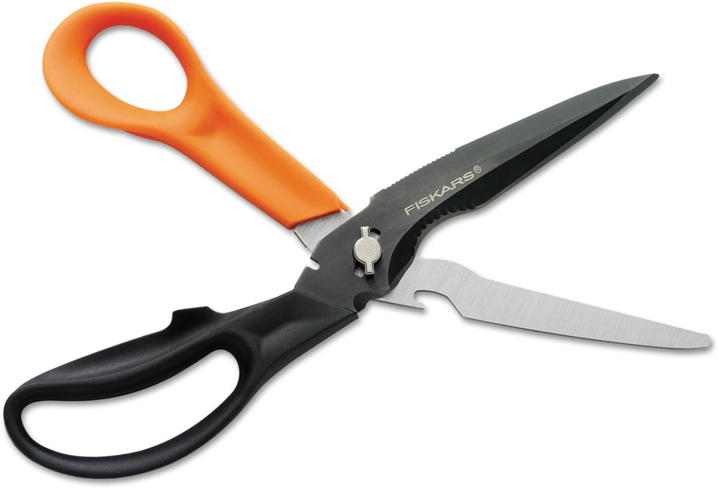 Fiskars Pruning Shears for Gardening, Multipurpose 8" Garden Shears with Sheath and SoftGrip Handle, Great for cutting Nursery Pots, Bags, and Wire