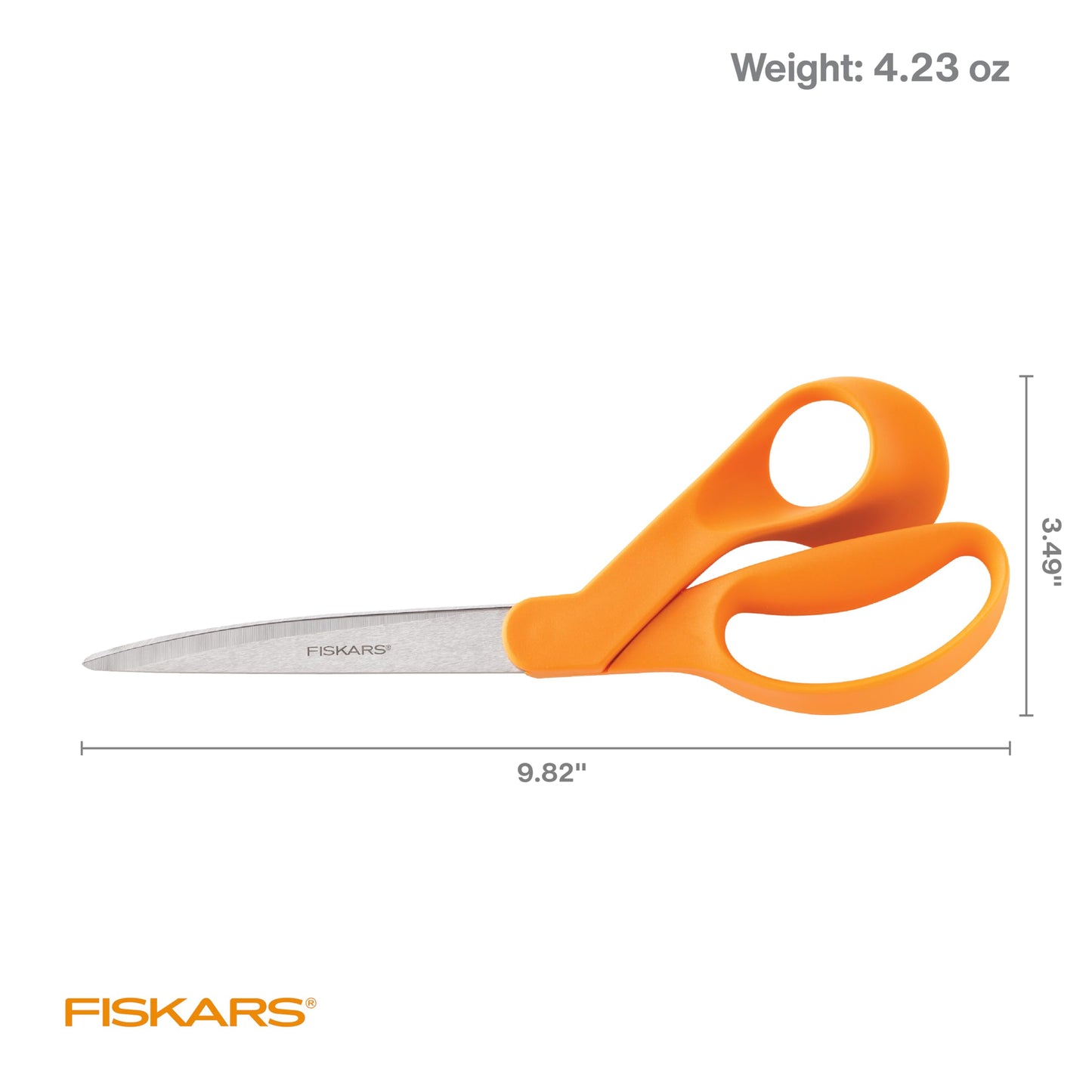 Fiskars 8” Original Orange-Handled Stainless Steel Scissors, Ergonomic and Keeps Material Flat, Sharp All-Purpose Paper and Fabric Scissors for Office, Arts, and Crafts