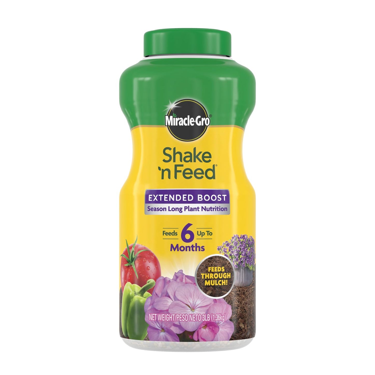 Miracle-Gro Shake 'N Feed All Purpose Plant Food, For In-Ground and Container Plants, Feeds for up to 3 Months, 4.5 lbs.