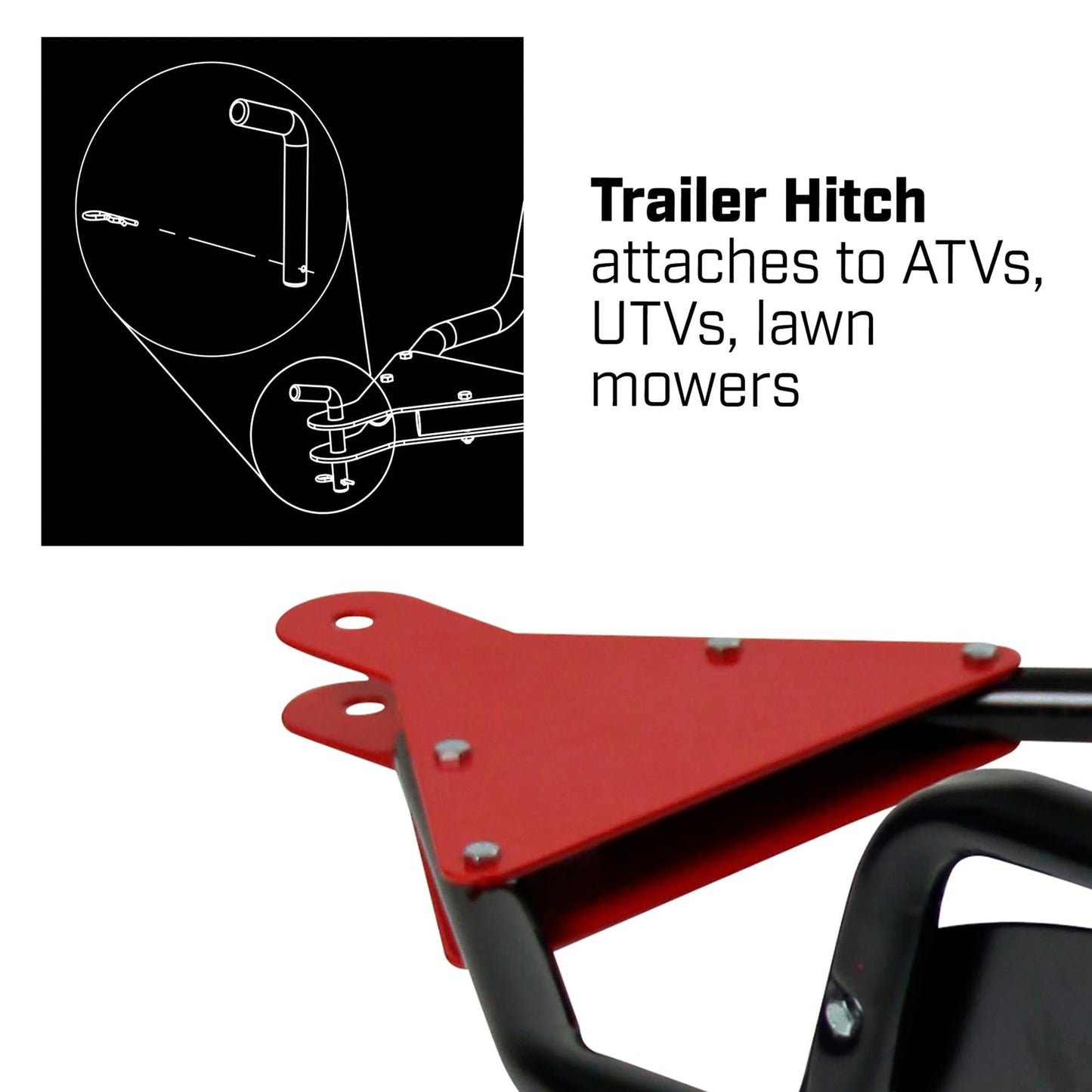 Chapin 8622B Made in The USA 2.2 Cubic Feet Tow and Pull Behind Spreader with Auto-Stop Dual Impeller That Stops When Not Moving, Designed for Farm and Tough Terrain, Hitch Pins, Black