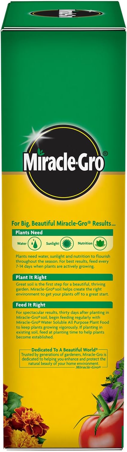 Miracle-Gro Water Soluble All Purpose Plant Food, Plant Fertilizer for Indoor or Outdoor Plants, Roses, Flowers, Houseplants, Vegetables and Trees, 10 lb.