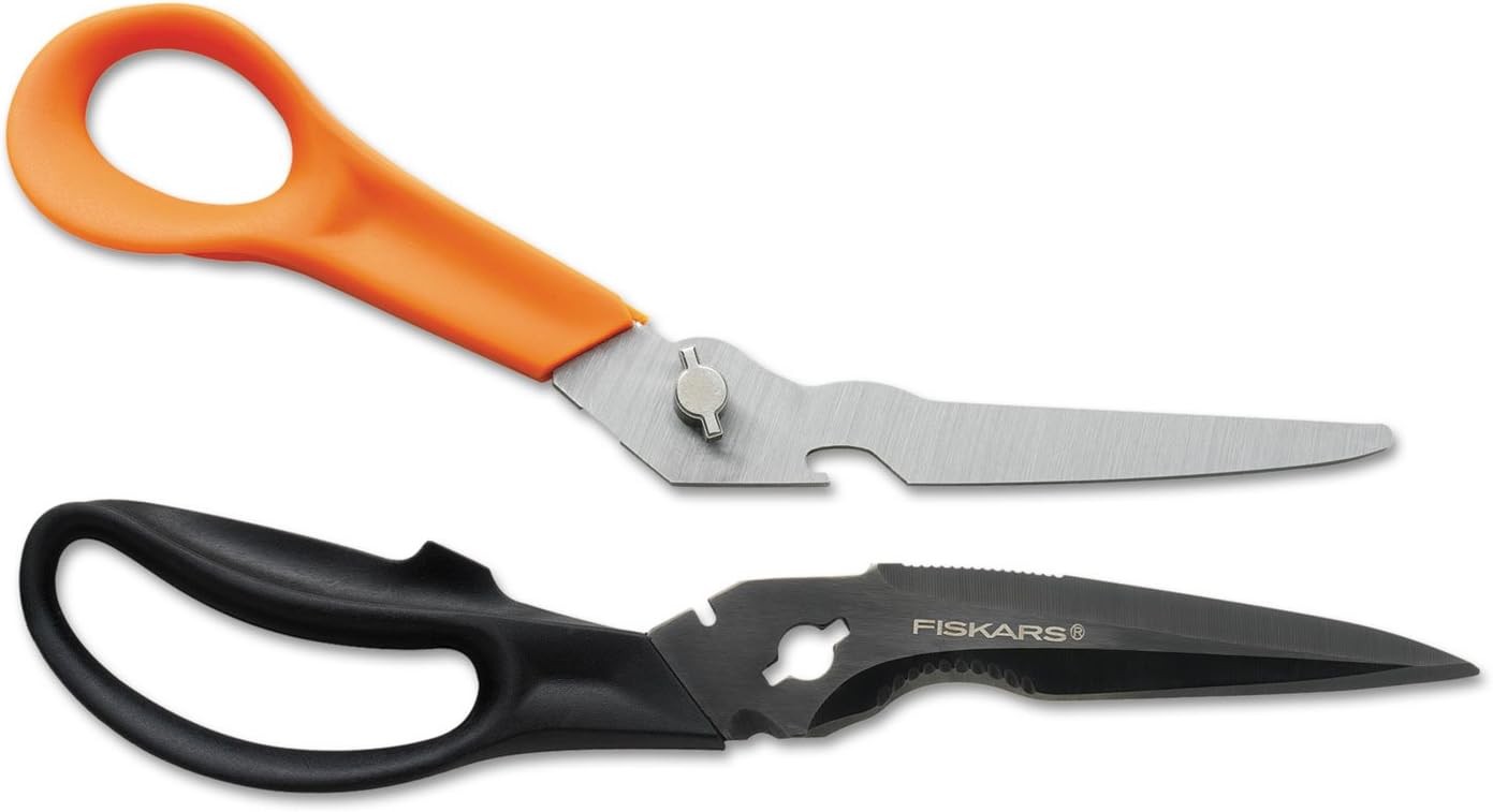 Fiskars Pruning Shears for Gardening, Multipurpose 8" Garden Shears with Sheath and SoftGrip Handle, Great for cutting Nursery Pots, Bags, and Wire