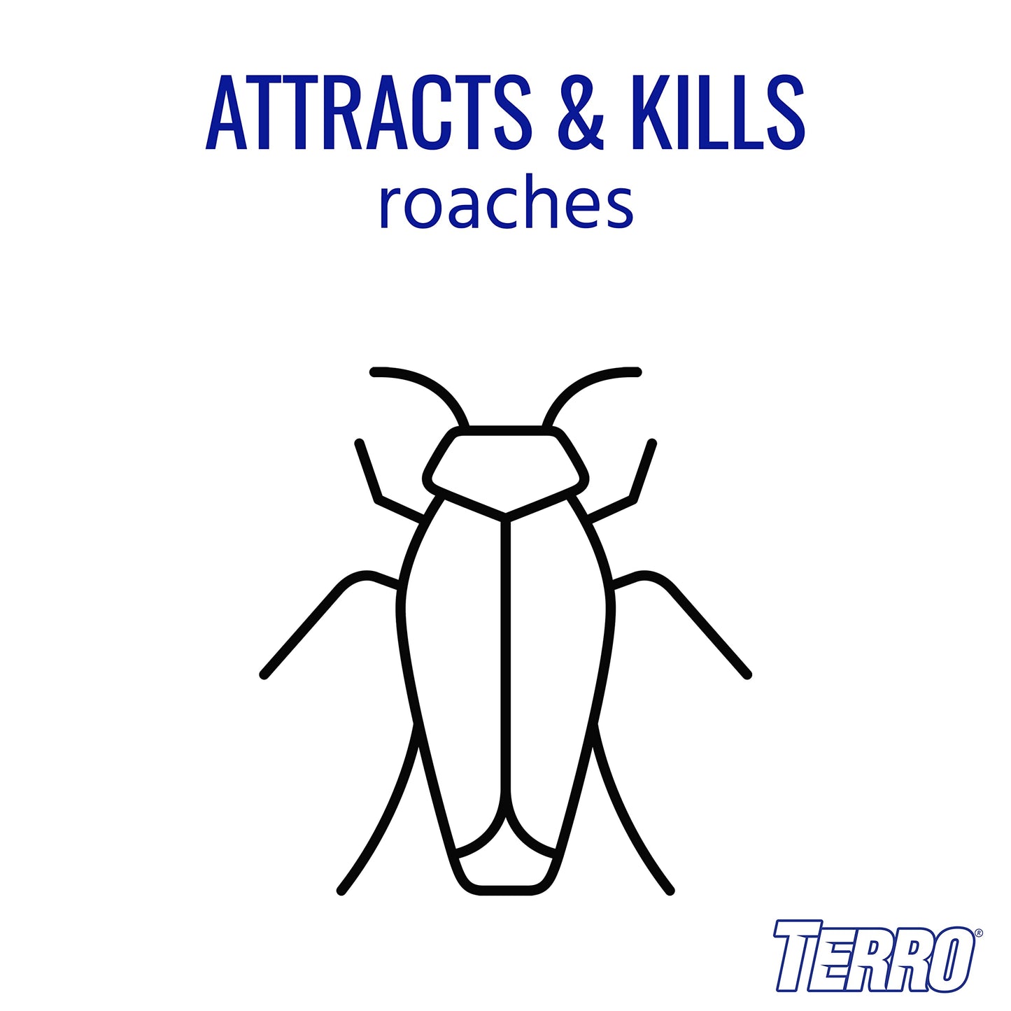 TERRO T500 Indoor Multi-Surface Roach Bait Stations - Indoor Cockroach Killer, 6 Bait Stations, Black