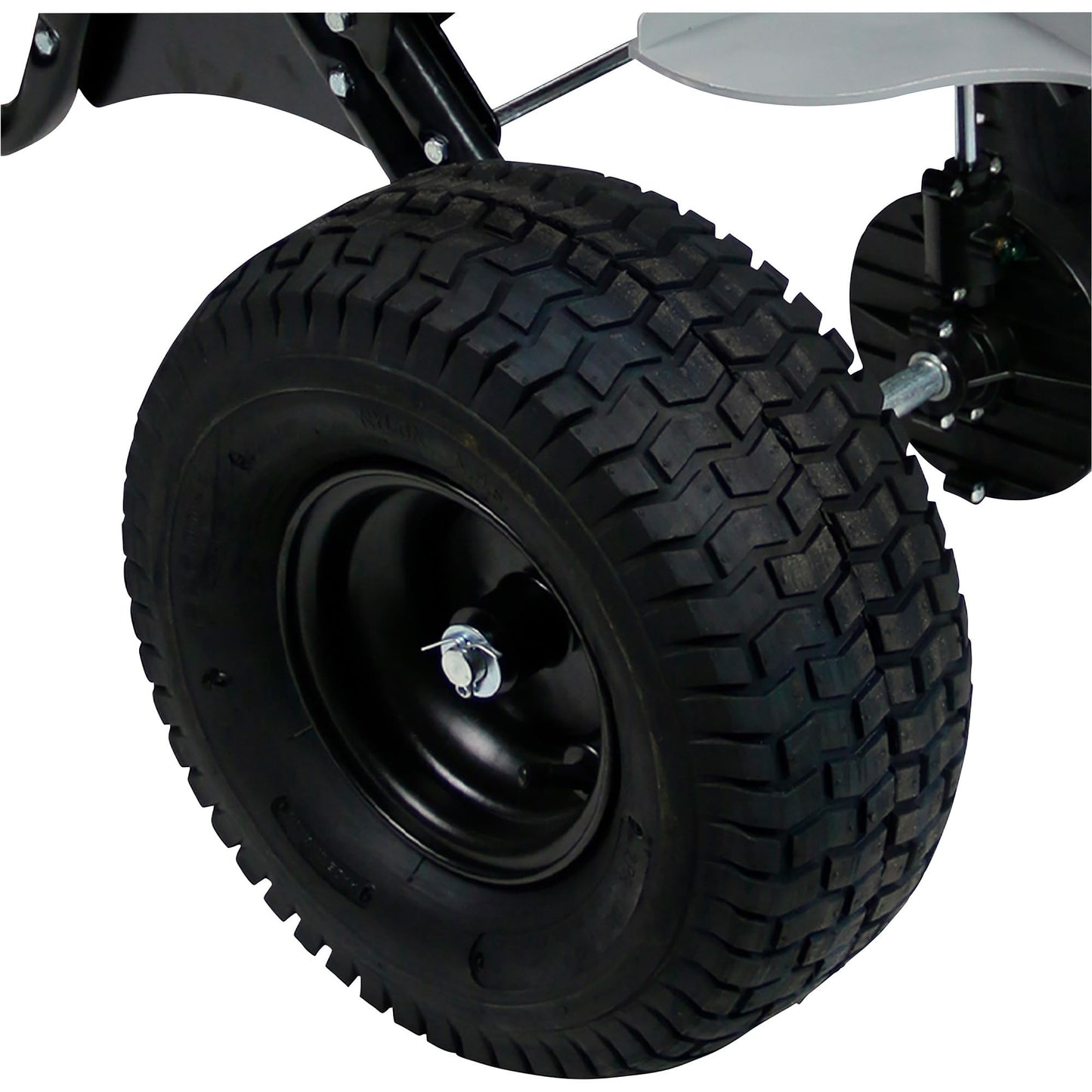 Chapin 8622B Made in The USA 2.2 Cubic Feet Tow and Pull Behind Spreader with Auto-Stop Dual Impeller That Stops When Not Moving, Designed for Farm and Tough Terrain, Hitch Pins, Black