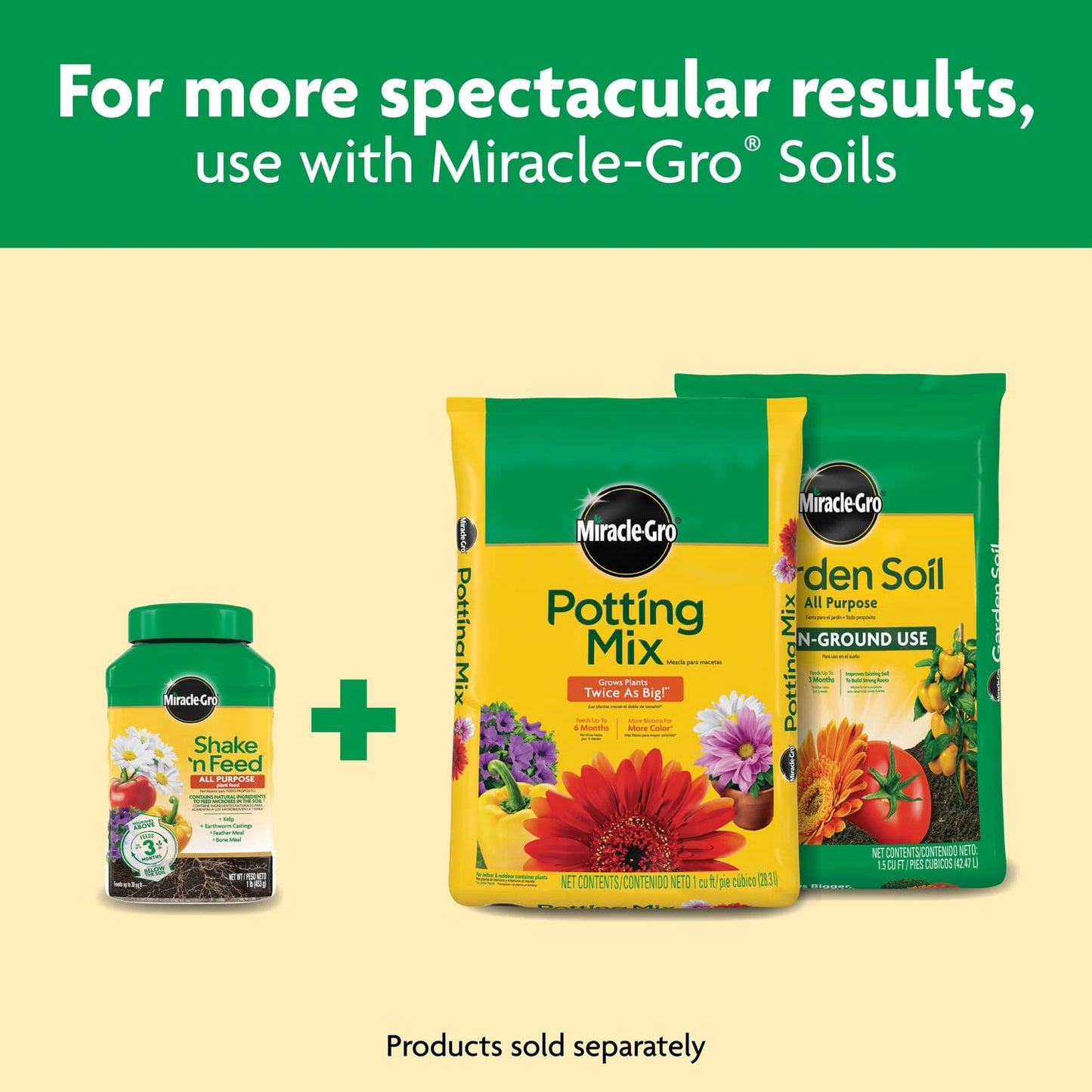 Miracle-Gro Shake 'N Feed All Purpose Plant Food, For In-Ground and Container Plants, Feeds for up to 3 Months, 4.5 lbs.