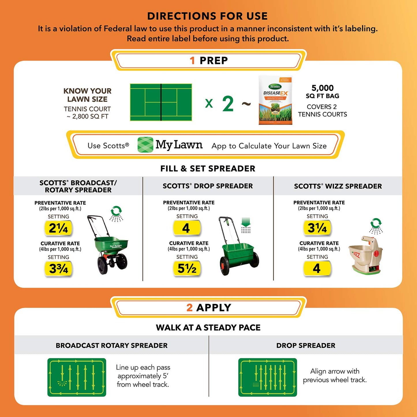 Scotts DiseaseEx Lawn Fungicide, Controls and Prevents Disease Up to 4 Weeks, Treats Up to 5,000 sq. ft., 10 lbs.
