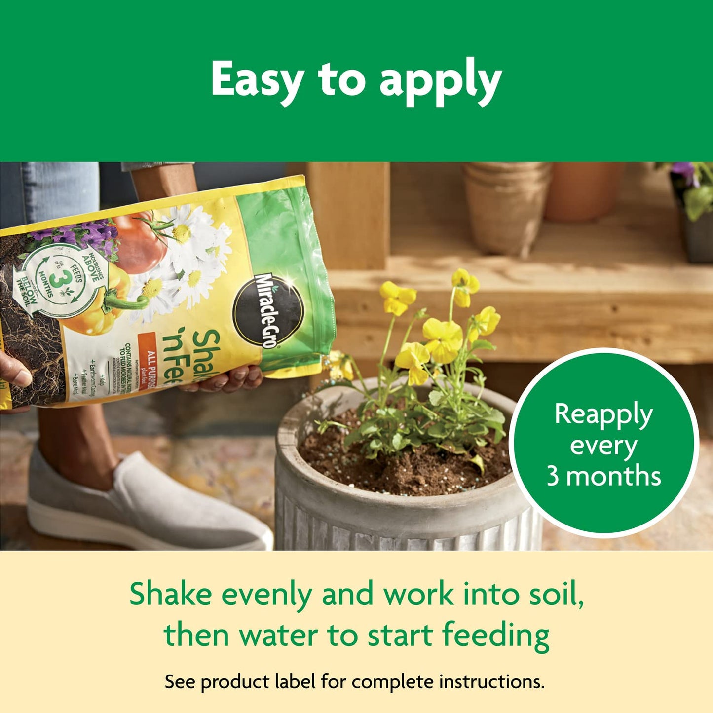 Miracle-Gro Shake 'N Feed All Purpose Plant Food, For In-Ground and Container Plants, Feeds for up to 3 Months, 4.5 lbs.