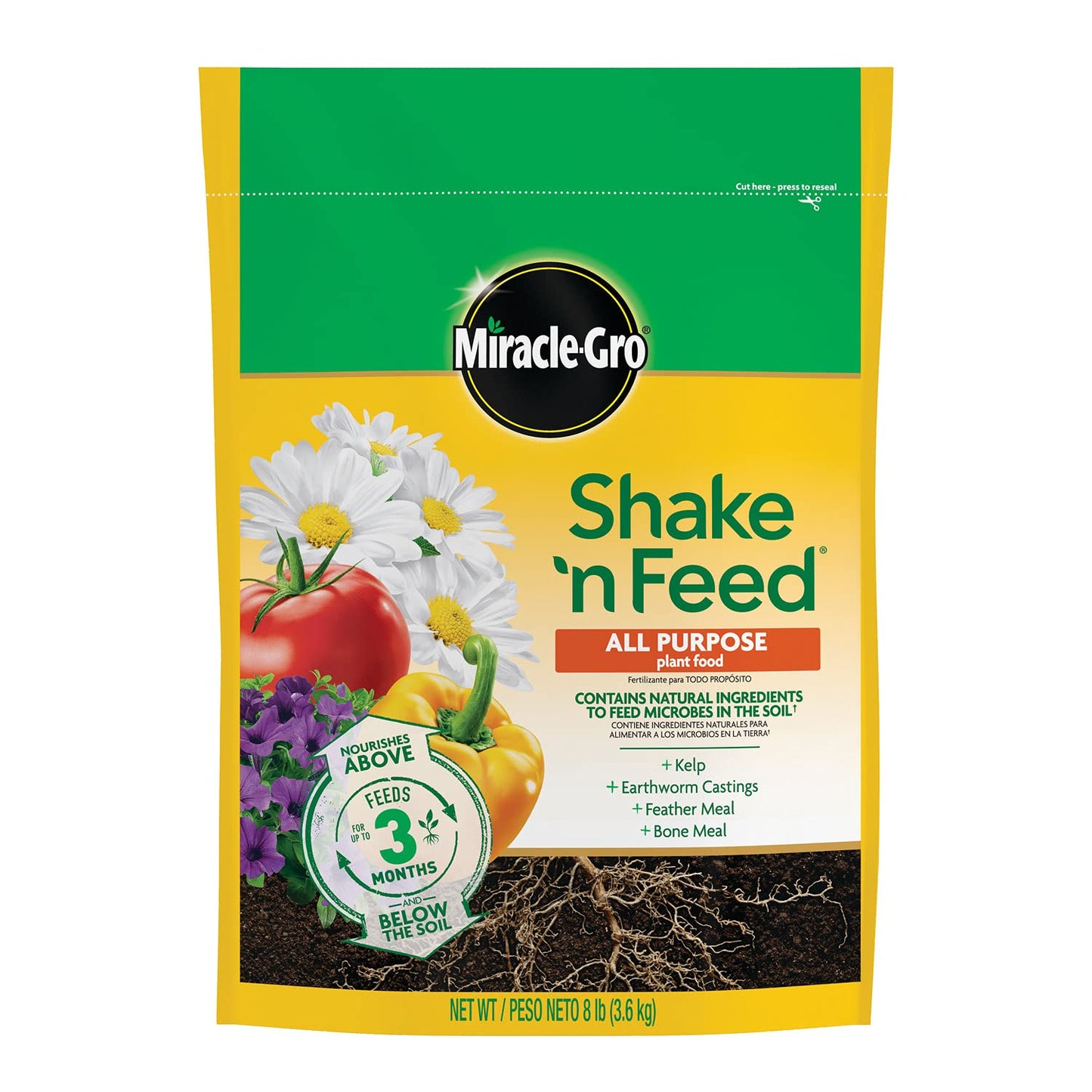 Miracle-Gro Shake 'N Feed All Purpose Plant Food, For In-Ground and Container Plants, Feeds for up to 3 Months, 4.5 lbs.