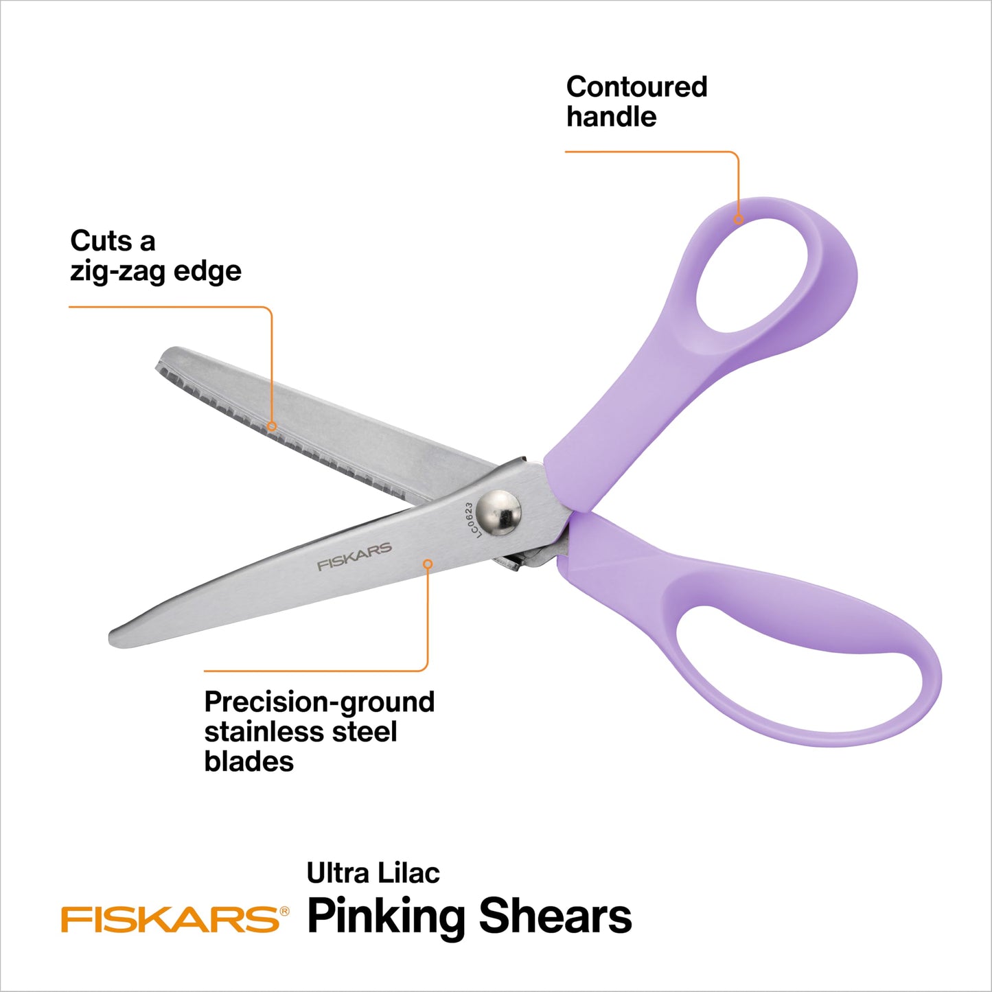 Fiskars 8” Original Orange-Handled Stainless Steel Scissors, Ergonomic and Keeps Material Flat, Sharp All-Purpose Paper and Fabric Scissors for Office, Arts, and Crafts