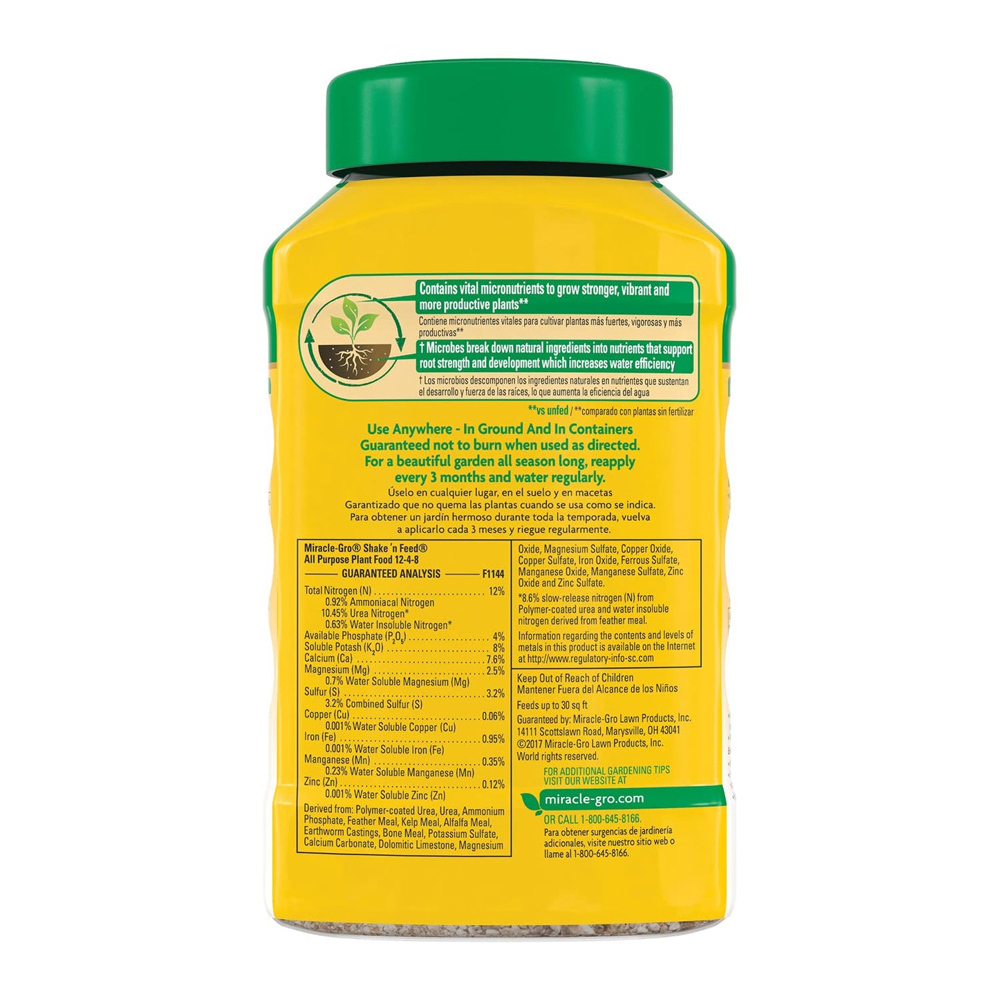 Miracle-Gro Shake 'N Feed All Purpose Plant Food, For In-Ground and Container Plants, Feeds for up to 3 Months, 4.5 lbs.