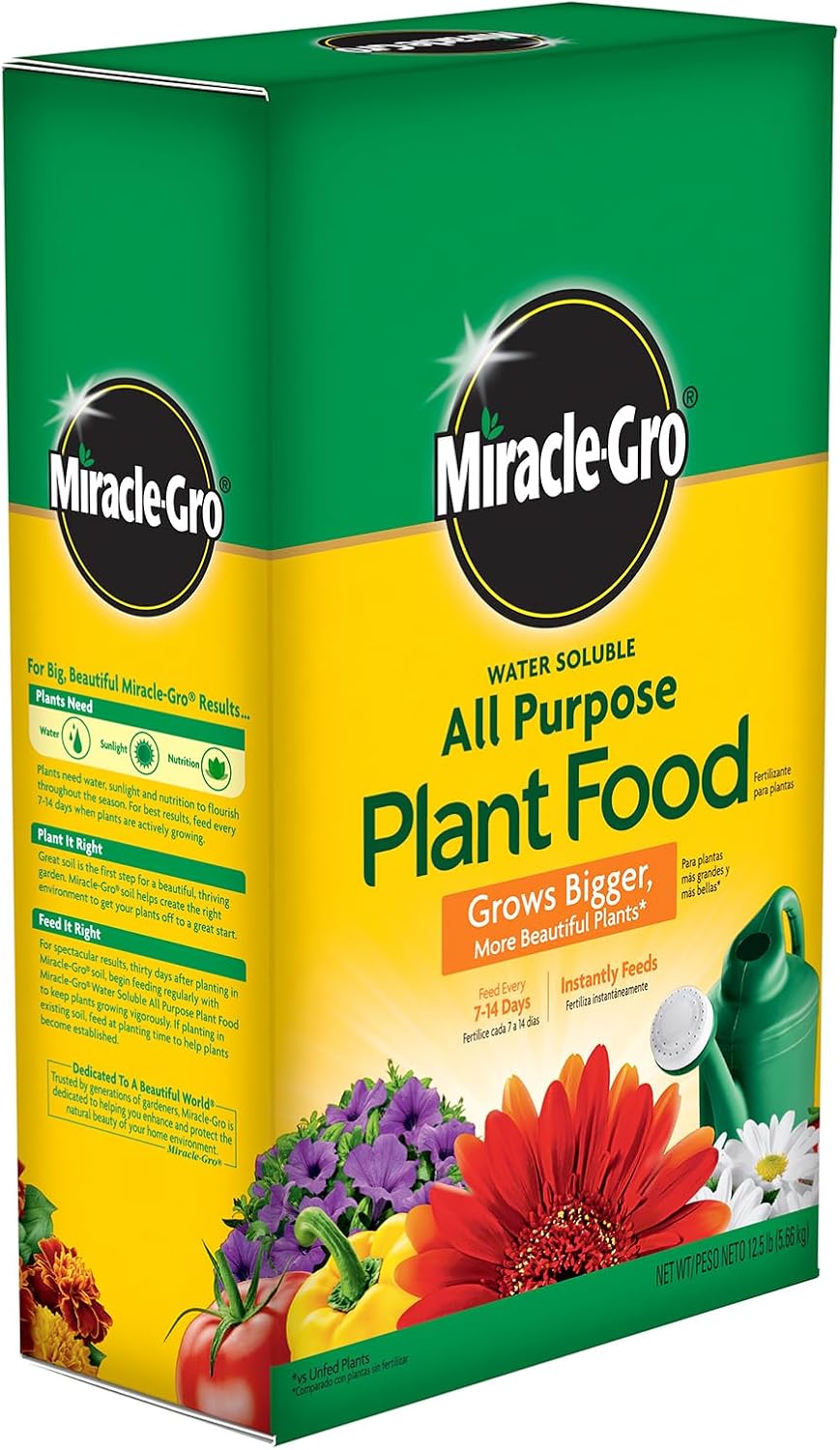 Miracle-Gro Water Soluble All Purpose Plant Food, Plant Fertilizer for Indoor or Outdoor Plants, Roses, Flowers, Houseplants, Vegetables and Trees, 10 lb.