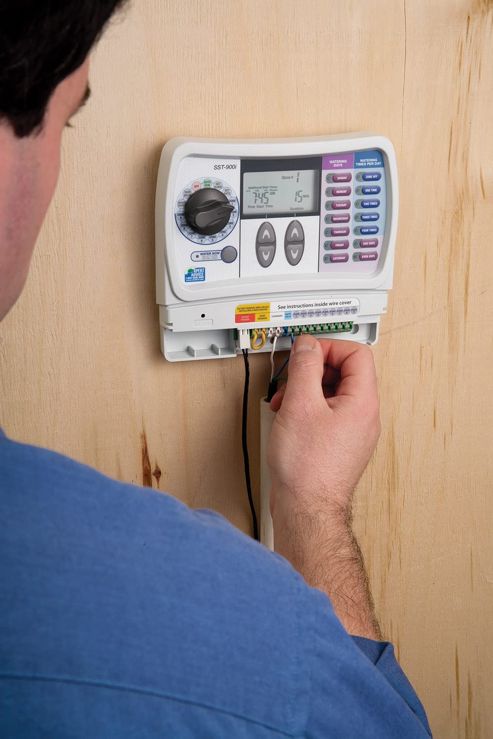 Rain Bird SST1200OUT Simple-to-Set Indoor/Outdoor Sprinkler/Irrigation Timer/Controller, 12-Zone/Station (this New/Improved Model Replaces SST1200O),Gray/Green