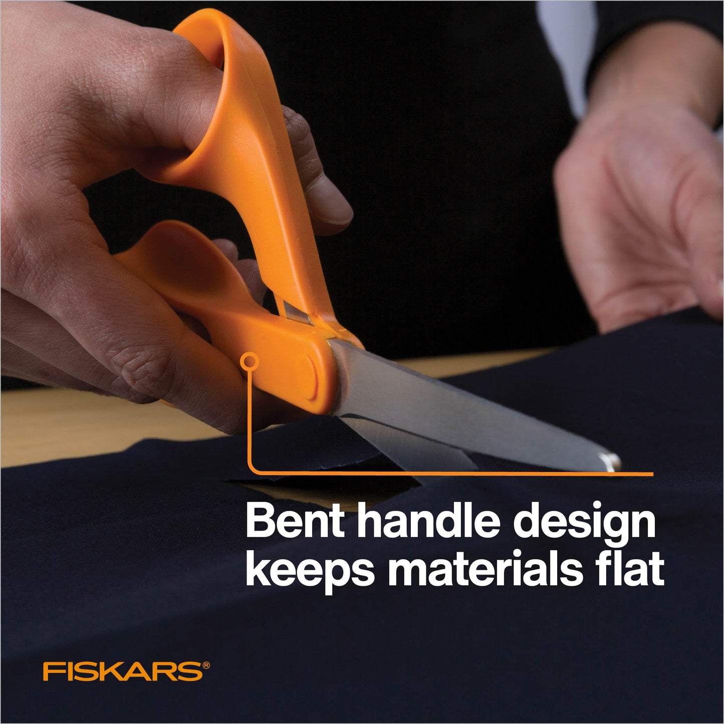 Fiskars 8” Original Orange-Handled Stainless Steel Scissors, Ergonomic and Keeps Material Flat, Sharp All-Purpose Paper and Fabric Scissors for Office, Arts, and Crafts