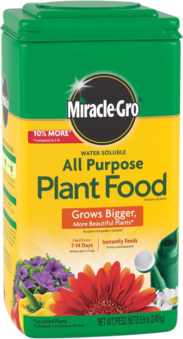 Miracle-Gro Water Soluble All Purpose Plant Food, Plant Fertilizer for Indoor or Outdoor Plants, Roses, Flowers, Houseplants, Vegetables and Trees, 10 lb.