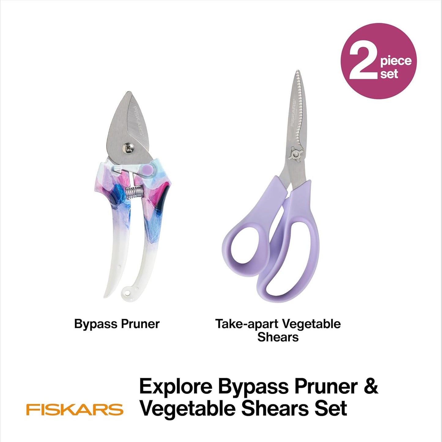 Fiskars Bypass Pruning Shears, 5/8-Inch Cut Capacity Garden Clippers, Gardening Scissors with Sharp, Rust Resistant Steel Blade