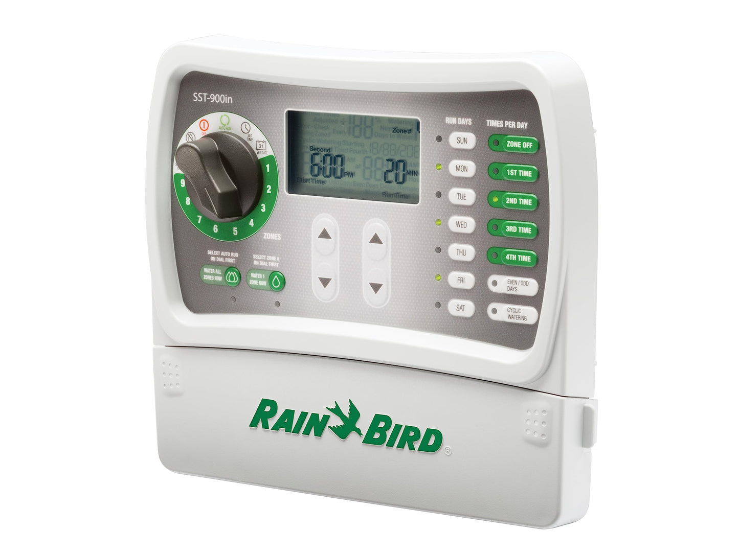 Rain Bird SST1200OUT Simple-to-Set Indoor/Outdoor Sprinkler/Irrigation Timer/Controller, 12-Zone/Station (this New/Improved Model Replaces SST1200O),Gray/Green