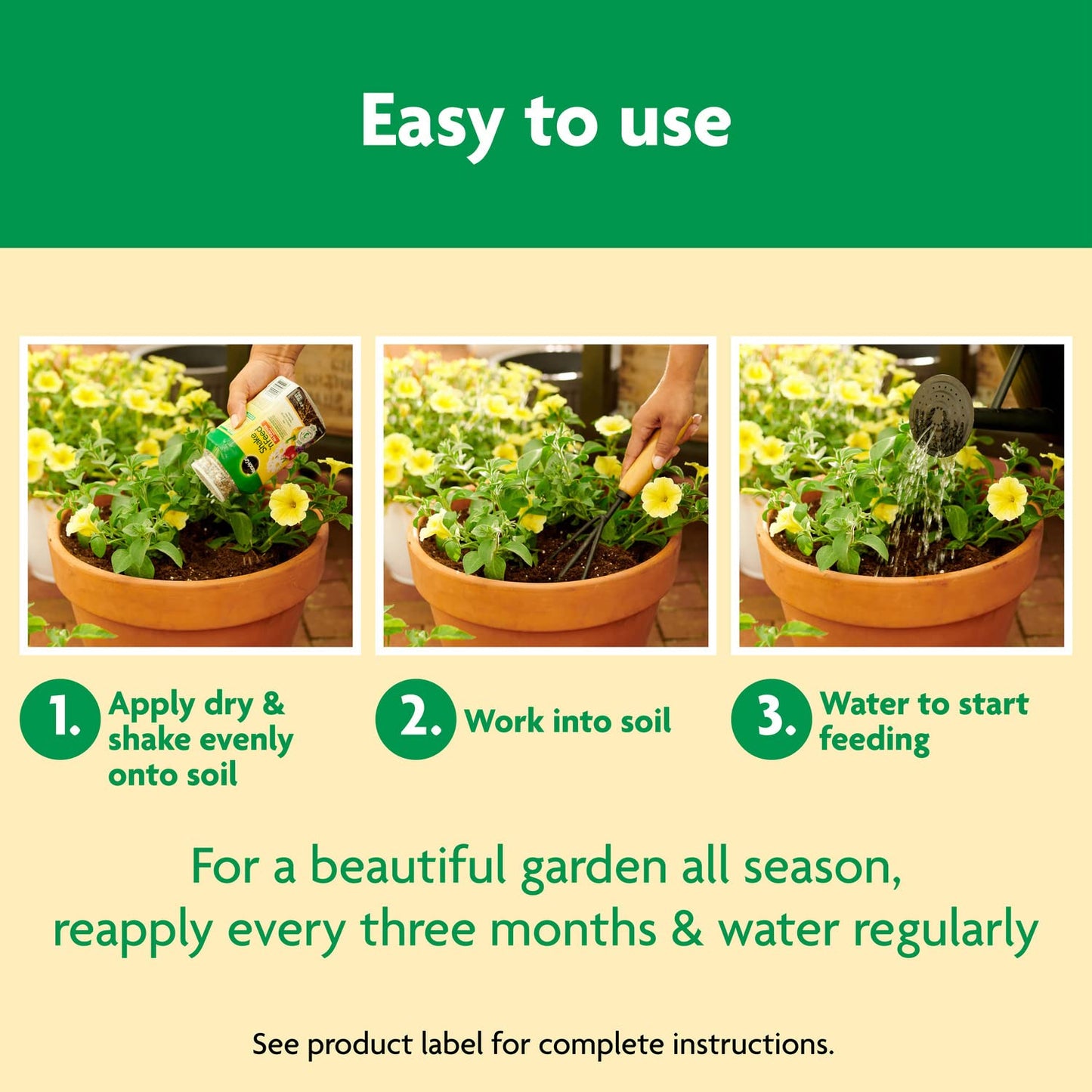 Miracle-Gro Shake 'N Feed All Purpose Plant Food, For In-Ground and Container Plants, Feeds for up to 3 Months, 4.5 lbs.