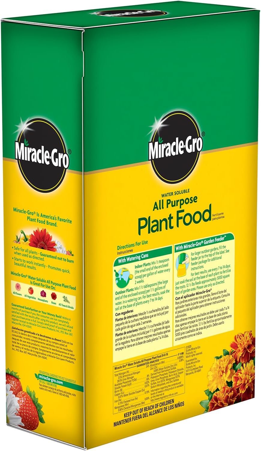 Miracle-Gro Water Soluble All Purpose Plant Food, Plant Fertilizer for Indoor or Outdoor Plants, Roses, Flowers, Houseplants, Vegetables and Trees, 10 lb.