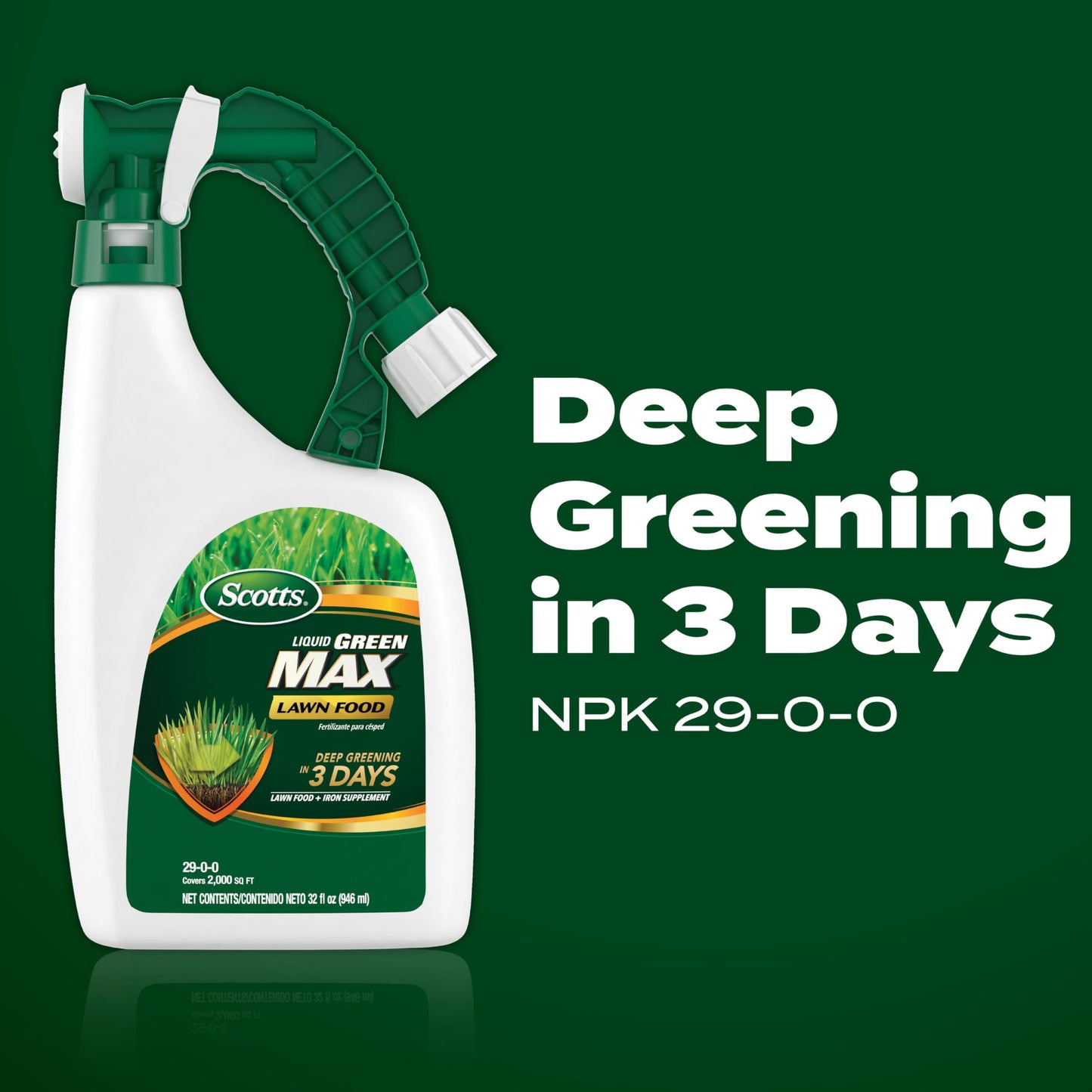 Scotts Green Max Lawn Food, Lawn Fertilizer Plus Iron Supplement for Greener Grass in 3 Days, 5,000 sq. ft., 16.67 lbs.