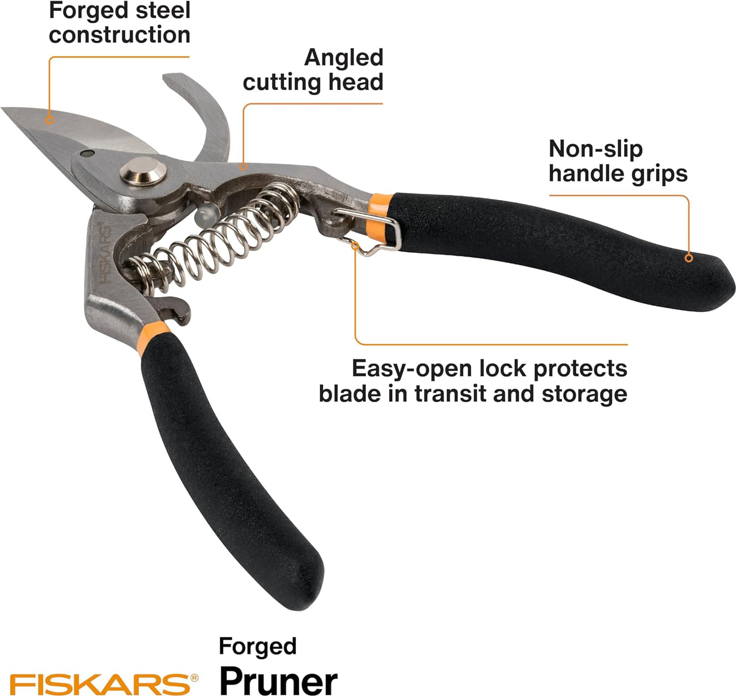 Fiskars Bypass Pruning Shears, 5/8-Inch Cut Capacity Garden Clippers, Gardening Scissors with Sharp, Rust Resistant Steel Blade