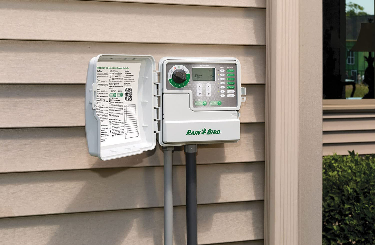Rain Bird SST1200OUT Simple-to-Set Indoor/Outdoor Sprinkler/Irrigation Timer/Controller, 12-Zone/Station (this New/Improved Model Replaces SST1200O),Gray/Green
