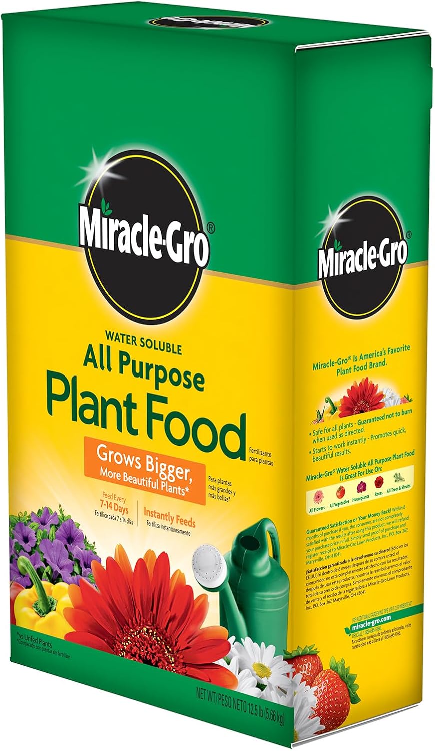 Miracle-Gro Water Soluble All Purpose Plant Food, Plant Fertilizer for Indoor or Outdoor Plants, Roses, Flowers, Houseplants, Vegetables and Trees, 10 lb.