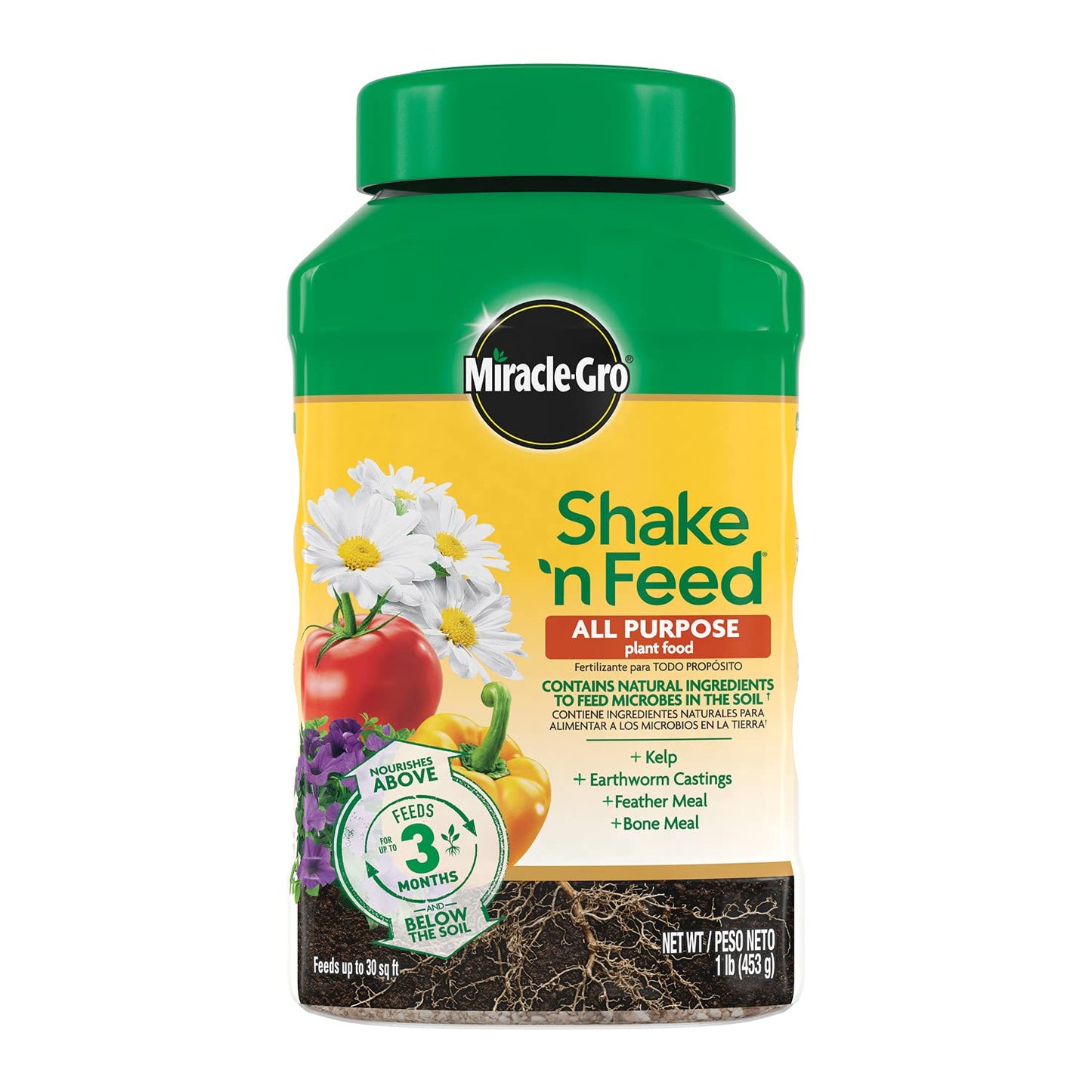 Miracle-Gro Shake 'N Feed All Purpose Plant Food, For In-Ground and Container Plants, Feeds for up to 3 Months, 4.5 lbs.