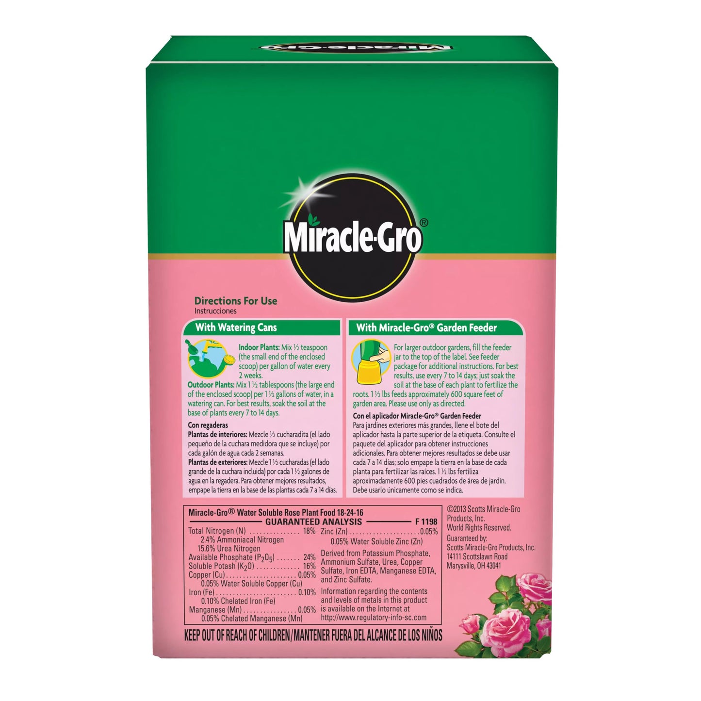 Miracle-Gro Water Soluble Rose Plant Food, 1.5 lb