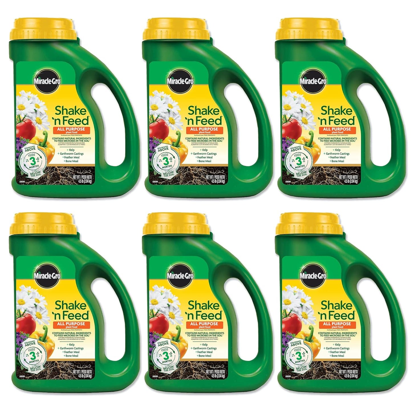 Miracle-Gro Shake 'N Feed All Purpose Plant Food, For In-Ground and Container Plants, Feeds for up to 3 Months, 4.5 lbs.