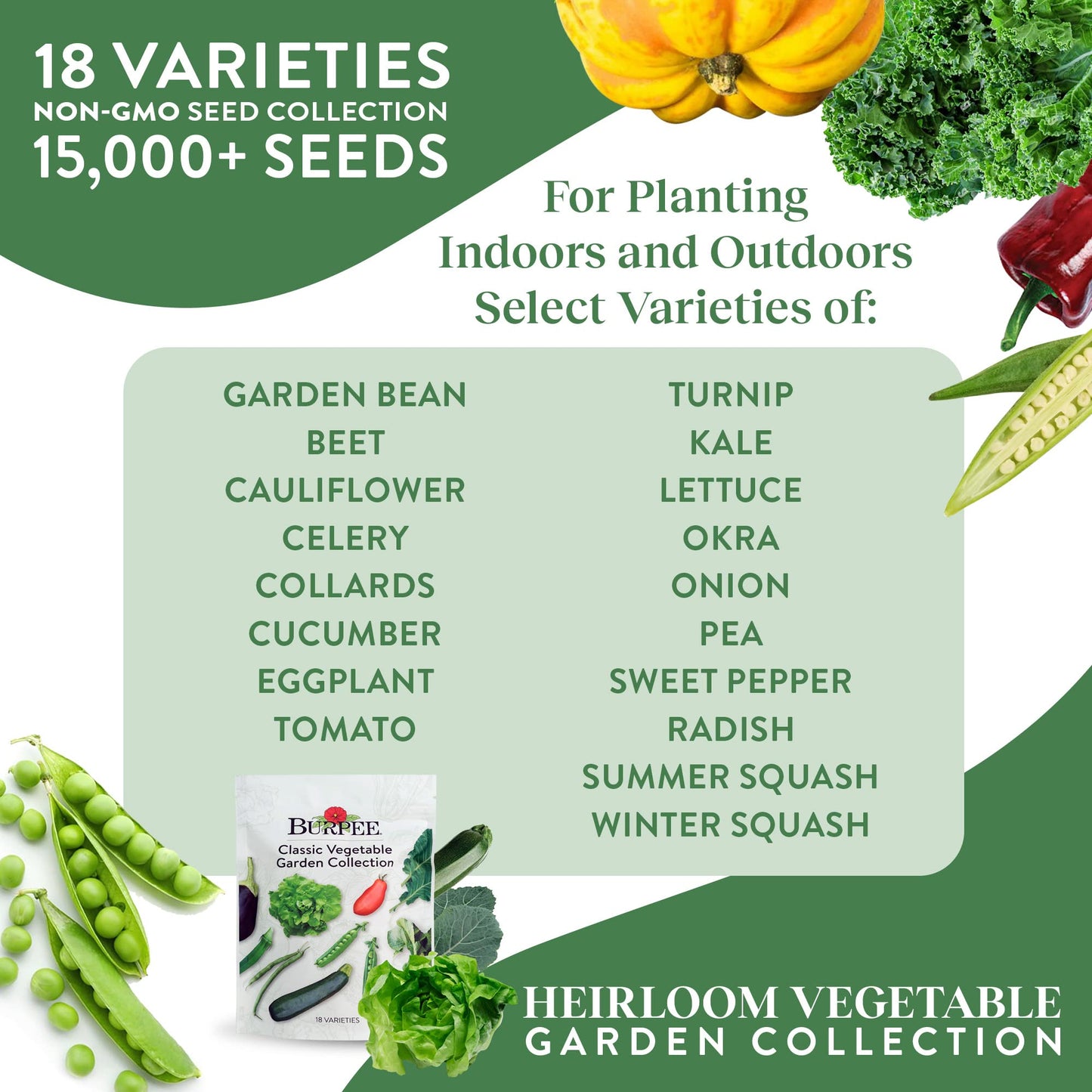 Burpee Culinary Classics Garden Collection 10 Packets of Non-GMO Chives, Cilantro, Basil, Sage, Thyme, Dill, Parsley, Chamomile, Marjoram & Oregano | Kitchen Herb Variety Pack, Seeds for Planting