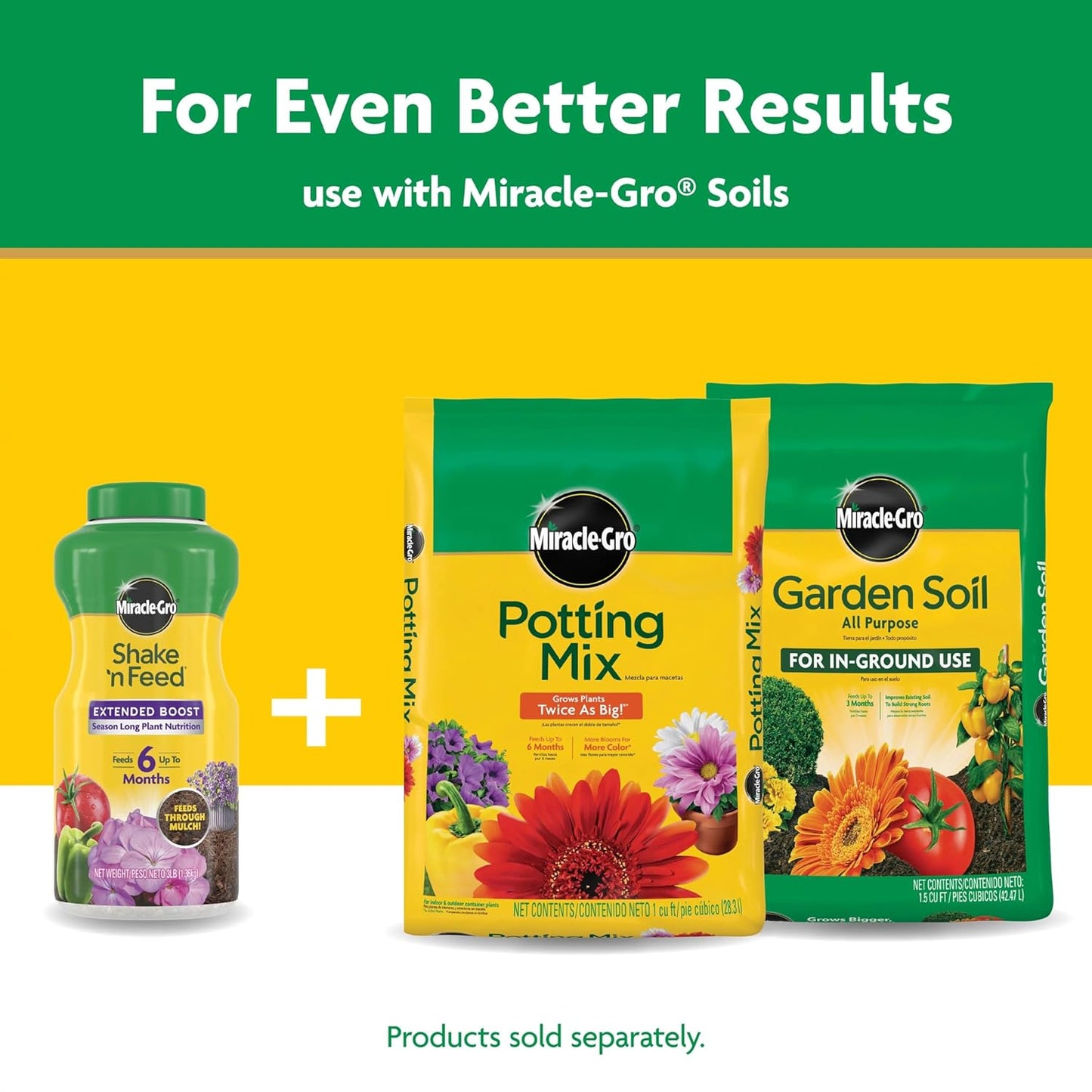 Miracle-Gro Shake 'N Feed All Purpose Plant Food, For In-Ground and Container Plants, Feeds for up to 3 Months, 4.5 lbs.