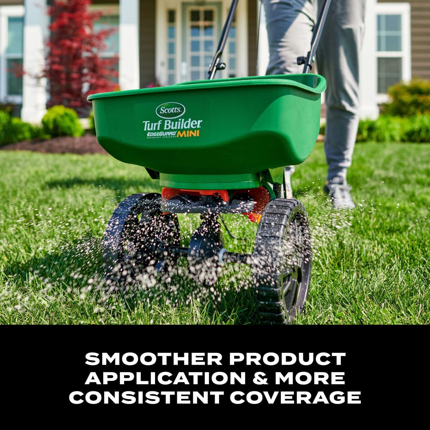 Scotts Turf Builder EdgeGuard DLX Broadcast Spreader for Seed, Fertilizer, Salt, Ice Melt, Holds up to 15,000 sq.ft. Product