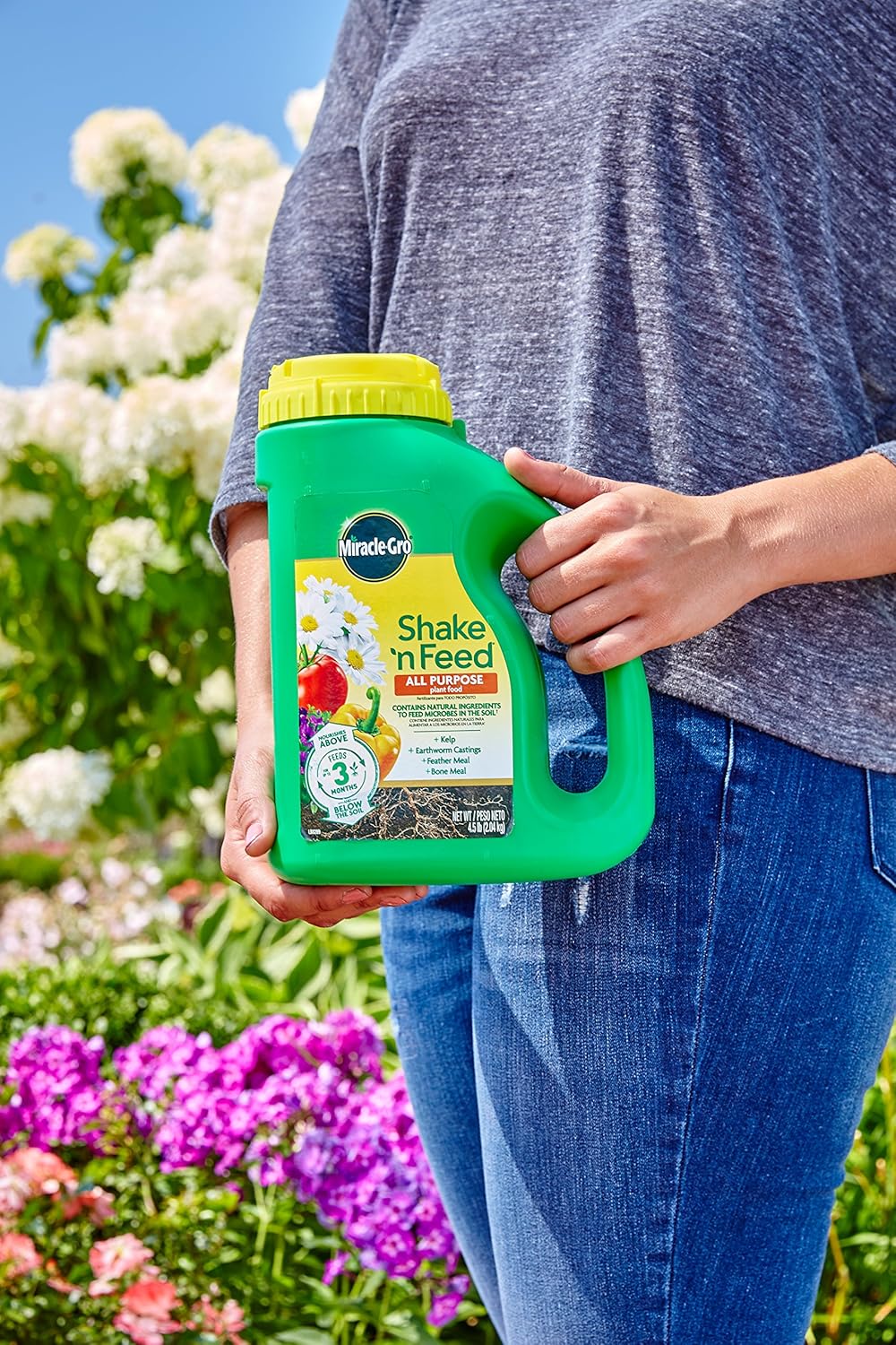 Miracle-Gro Shake 'N Feed All Purpose Plant Food, For In-Ground and Container Plants, Feeds for up to 3 Months, 4.5 lbs.
