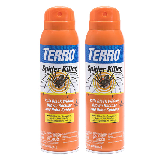 TERRO T2302 Spider, Ant, Roach, and Other Insects Killer Aerosol Spray – 2 Pack