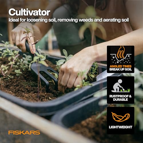 Fiskars 6" Pruning Scissors (2-Pack) for Flowers, Buds, Weeds and Small Plants, Garden Snips with Resin Resistant Nonstick Stainless Steel Blades, Gardening Trimmers with Comfortable Handle