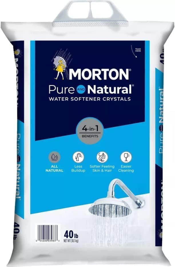 (2 PK) Morton Water Softener Salt Crystals, Pure and Natural 4 in 1, 40 pounds