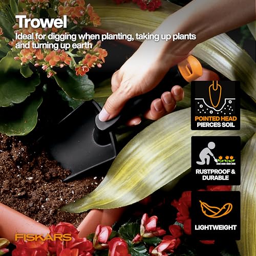 Fiskars 6" Pruning Scissors (2-Pack) for Flowers, Buds, Weeds and Small Plants, Garden Snips with Resin Resistant Nonstick Stainless Steel Blades, Gardening Trimmers with Comfortable Handle