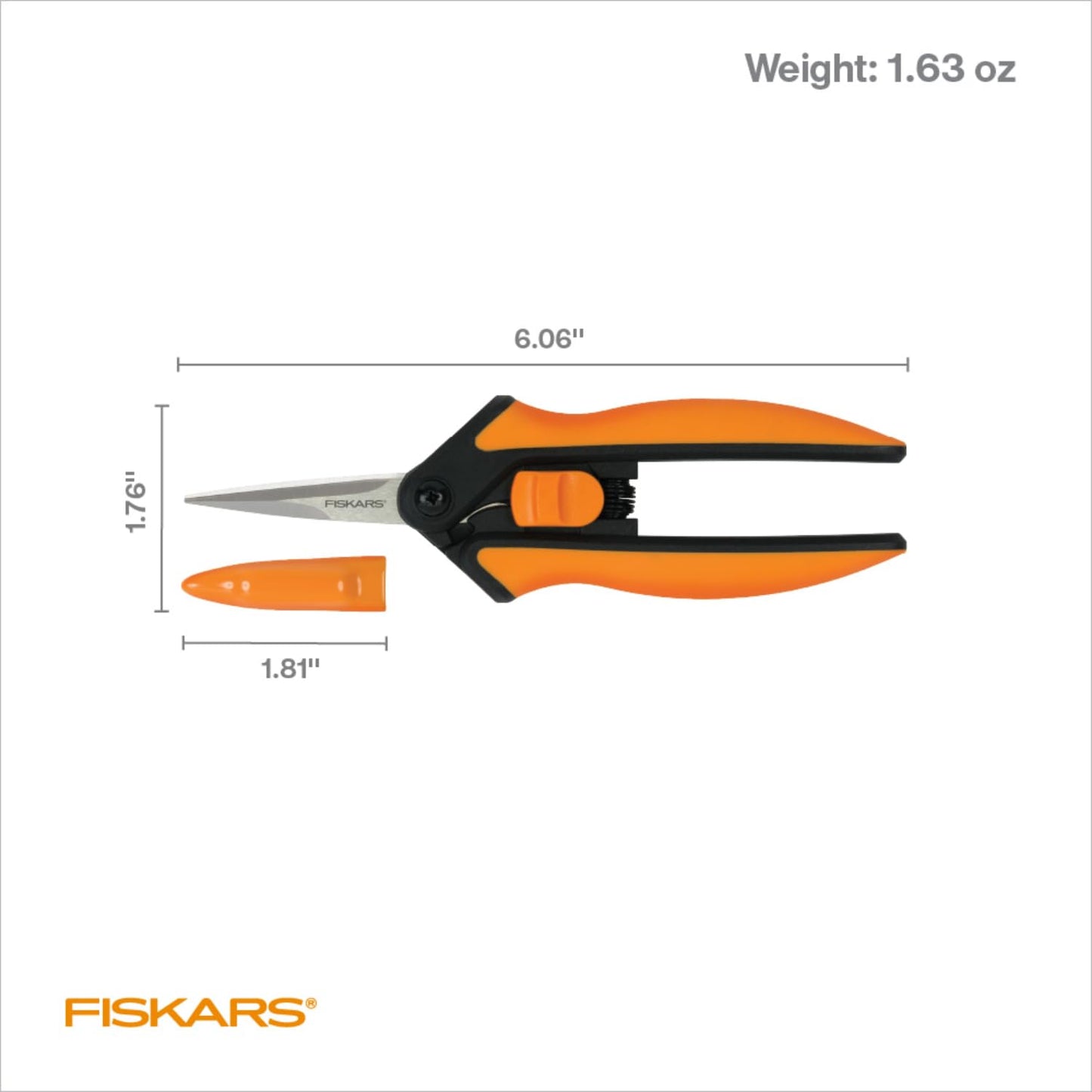 Fiskars 6" Pruning Scissors (2-Pack) for Flowers, Buds, Weeds and Small Plants, Garden Snips with Resin Resistant Nonstick Stainless Steel Blades, Gardening Trimmers with Comfortable Handle