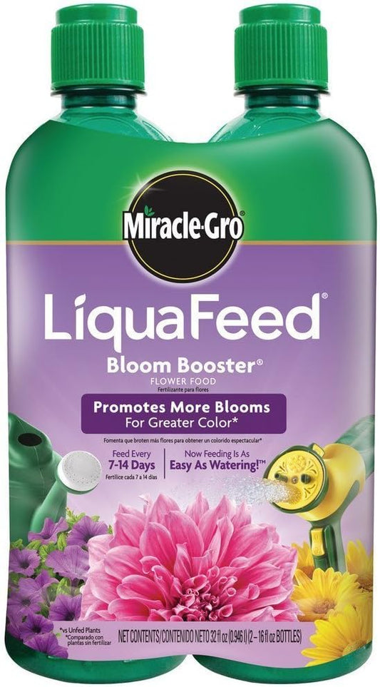 Miracle-GRO 100404 LiquaFeed Bloom Booster Flower Food, 4-Pack (Liquid Plant Specially Formulated for Flowers)