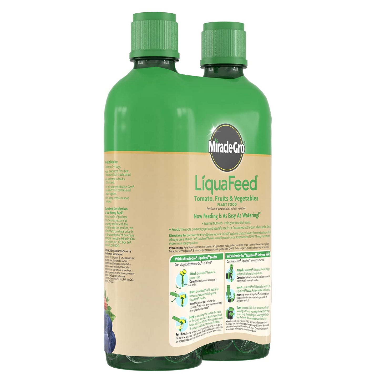 Miracle-Gro LiquaFeed Tomato, Fruits and Vegetables Plant Food, For In-Ground and Container Plants, 16 oz., 2-Pack