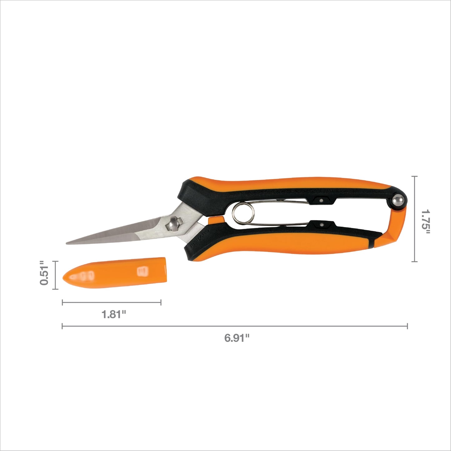 Fiskars 6" Pruning Scissors (2-Pack) for Flowers, Buds, Weeds and Small Plants, Garden Snips with Resin Resistant Nonstick Stainless Steel Blades, Gardening Trimmers with Comfortable Handle