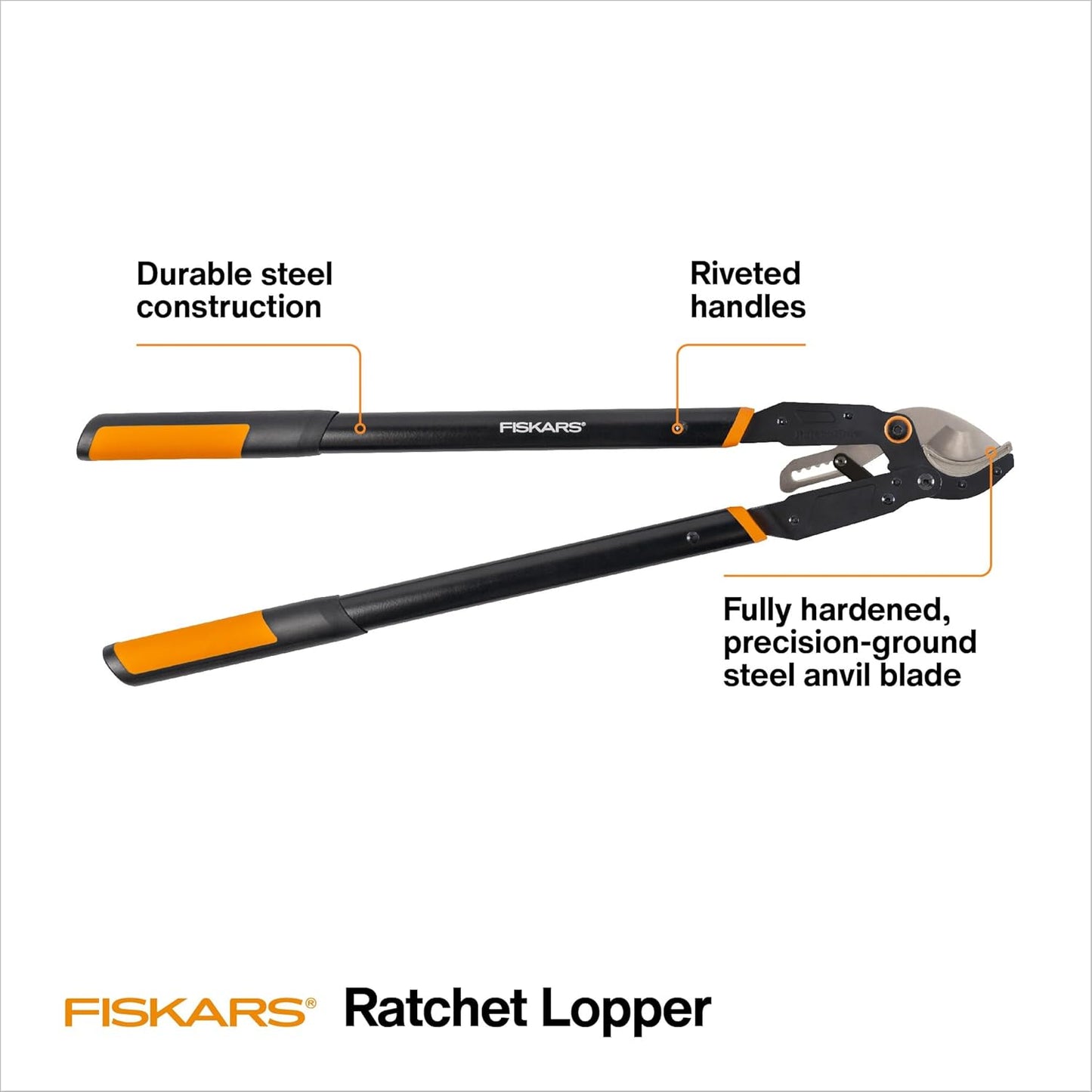 Fiskars 15-Inch PowerGear Loppers, Sharp Steel Blade Bush and Tree Trimmer, Cuts up to 1.25-Inch Diameter Branches, Rust Resistant and Lightweight Pruner, Yard Tools for Gardening