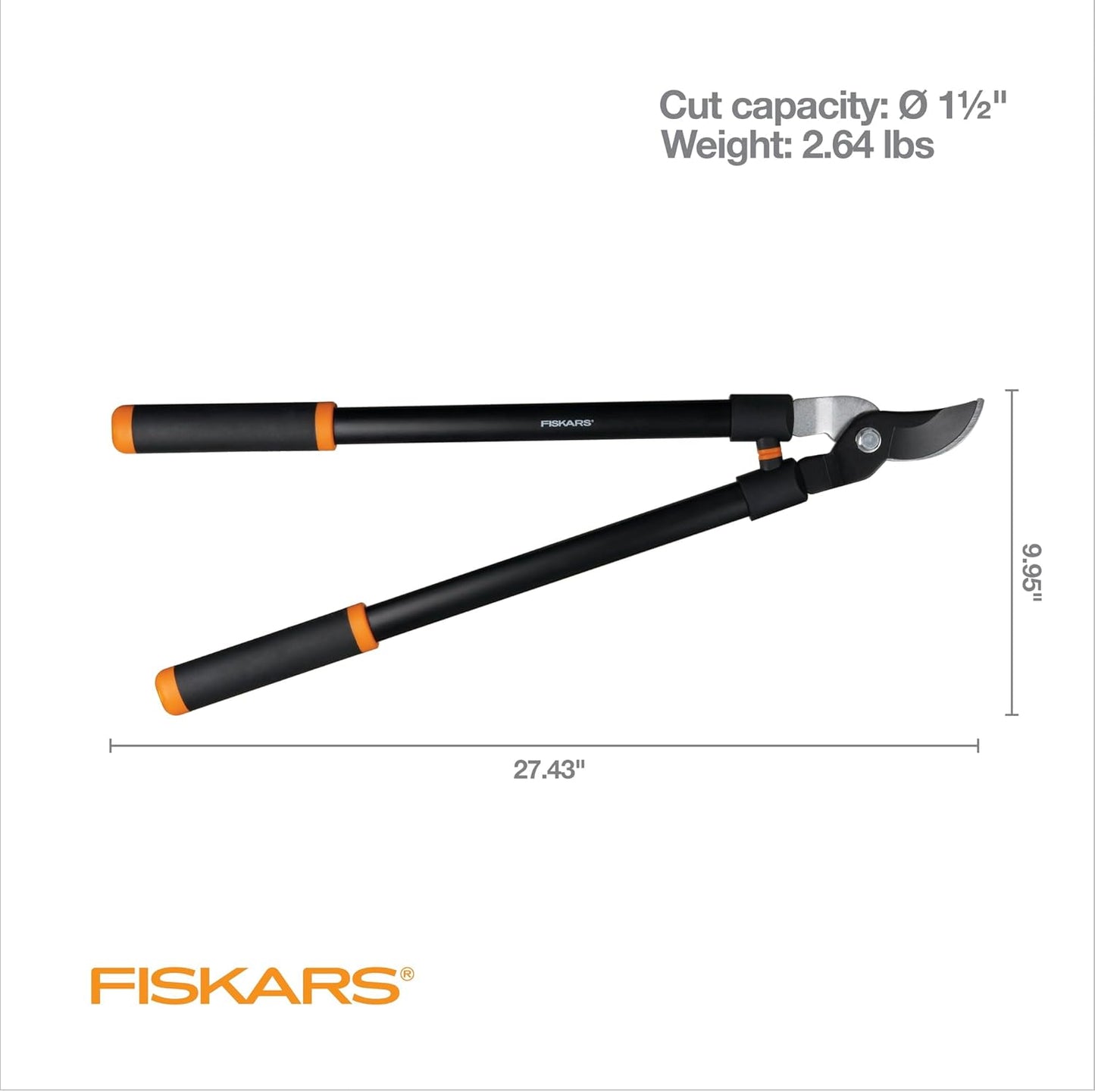 Fiskars 15-Inch PowerGear Loppers, Sharp Steel Blade Bush and Tree Trimmer, Cuts up to 1.25-Inch Diameter Branches, Rust Resistant and Lightweight Pruner, Yard Tools for Gardening