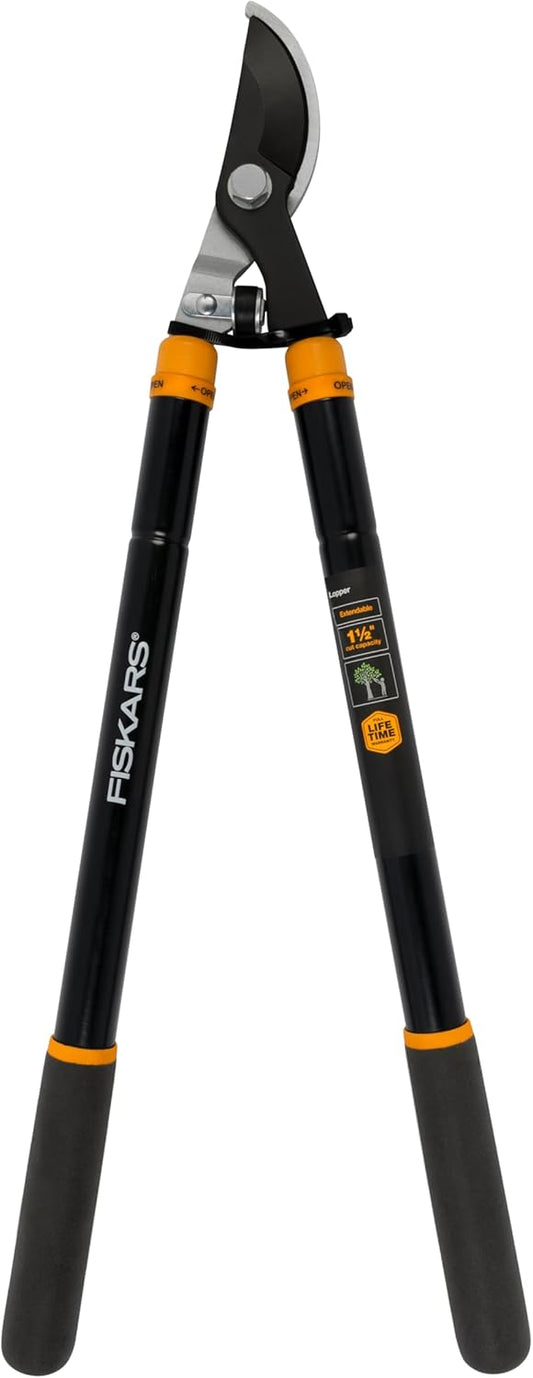 Fiskars 15-Inch PowerGear Loppers, Sharp Steel Blade Bush and Tree Trimmer, Cuts up to 1.25-Inch Diameter Branches, Rust Resistant and Lightweight Pruner, Yard Tools for Gardening
