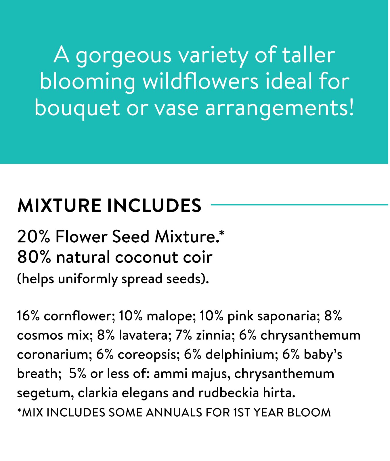 Burpee Wildflower 25,000 Bulk, 1 Bag, 18 Varieties of Non-GMO Flower Seeds Pollinator Garden, Pollinator Mix