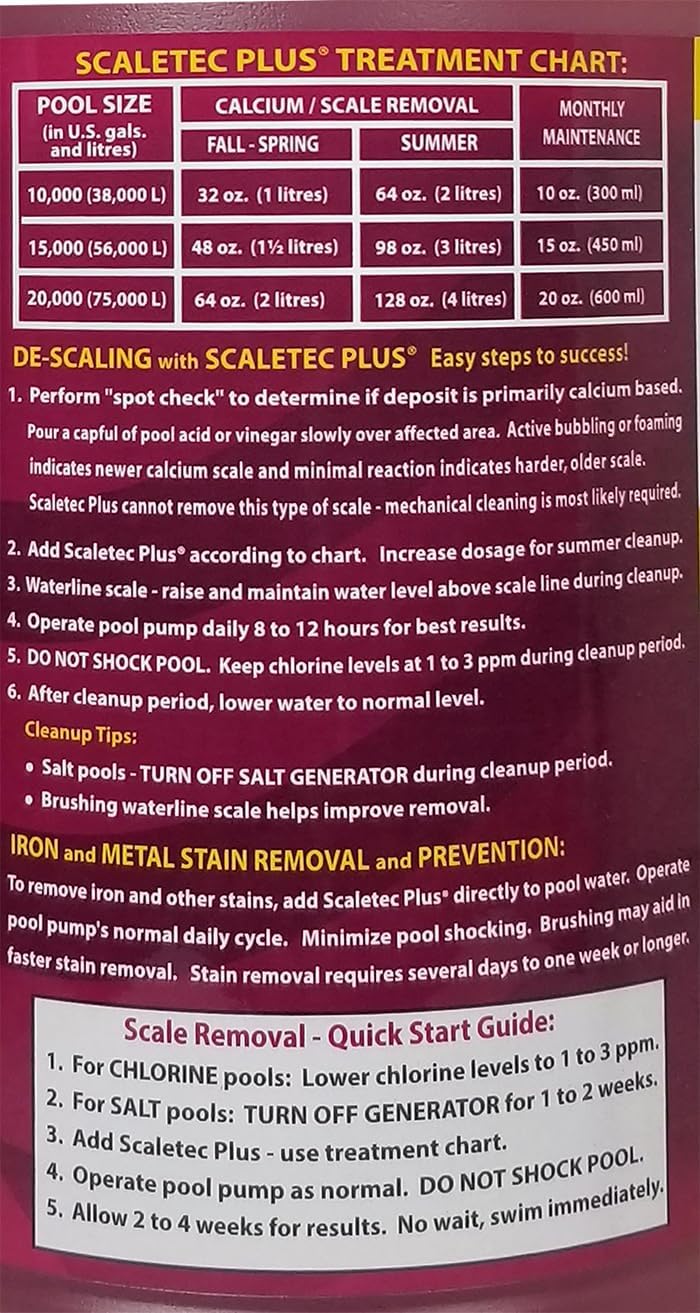EasyCare 20064 Scaletec Plus Descaler and Stain Remover, 64 oz. Bottle