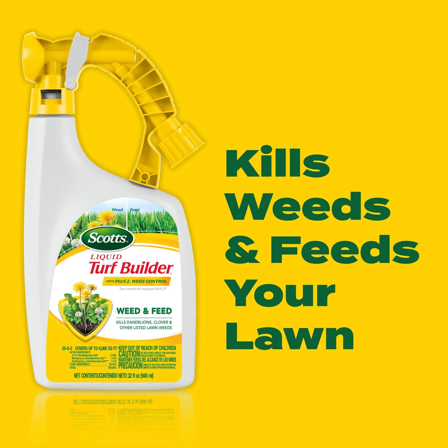 Scotts Turf Builder Weed & Feed3, Weed Killer Plus Lawn Fertilizer, Controls Dandelion and Clover, 5,000 sq. ft., 14.29 lbs.